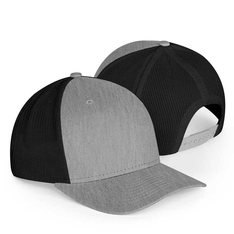 New Era Snapback Low Profile Trucker Cap - Heather Grey/Black