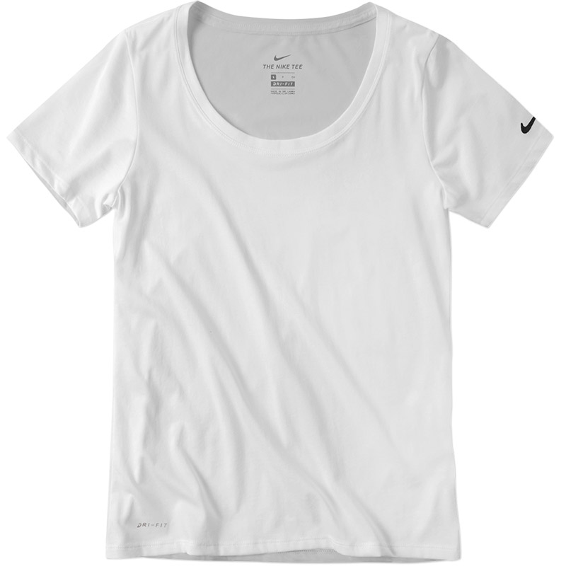 Nike Ladies Dri-FIT Cotton Blend Tee - White