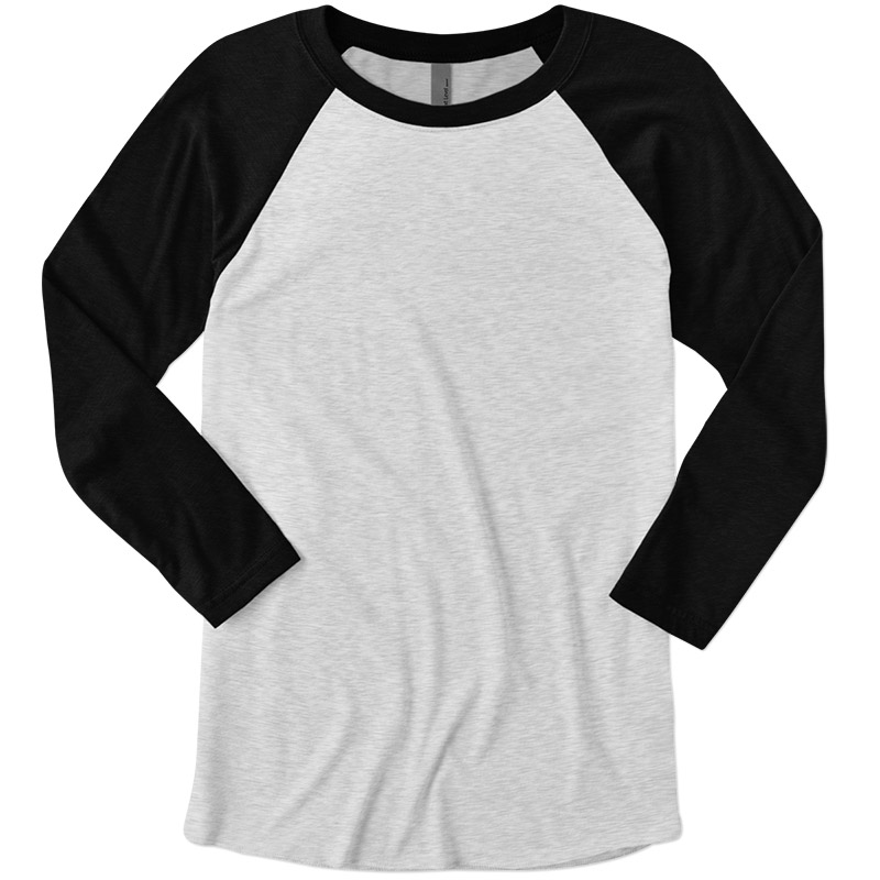 Next Level Triblend Baseball Raglan Tee - Vintage Black/Heather White