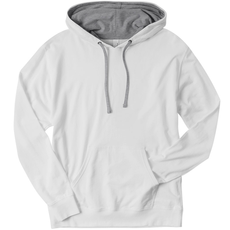 Next Level French Terry Hooded Pullover - White/Heather Grey