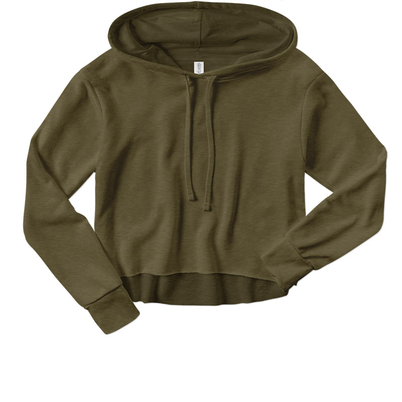 Next Level Ladies Laguna Sueded Cropped Hoodie - Military Green