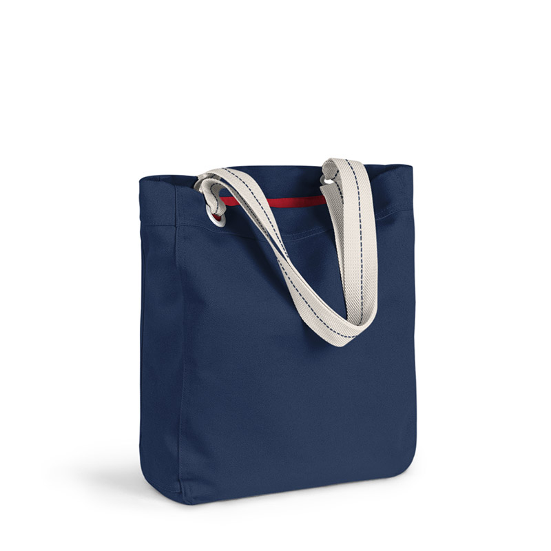 Port Authority Canvas Tote - Navy/Chili Red