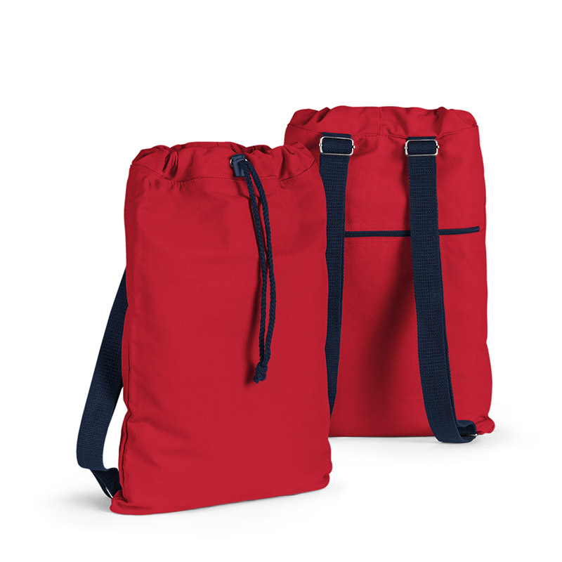 Port Authority Canvas Cinch Pack - Chili Red/Navy