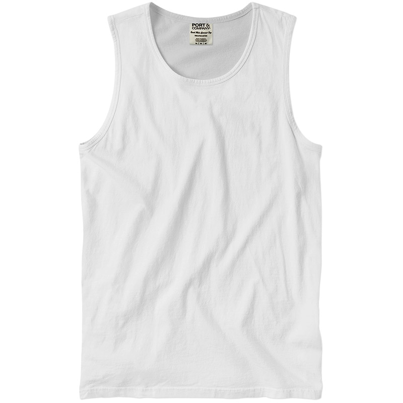 Port and Company Garment Dyed Tank Top - White