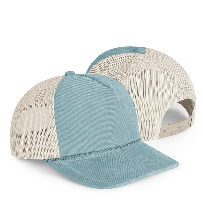 Richardson Corduroy Trucker Cap - Light Blue/Sand