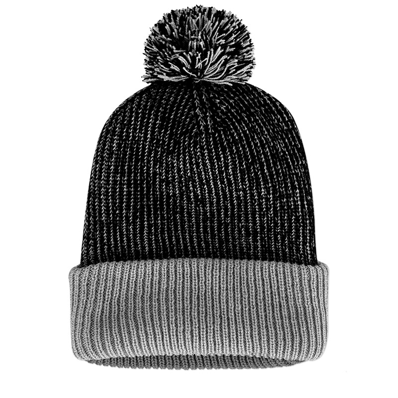 Sportsman Speckled Pom-Pom Beanie - Black/Grey