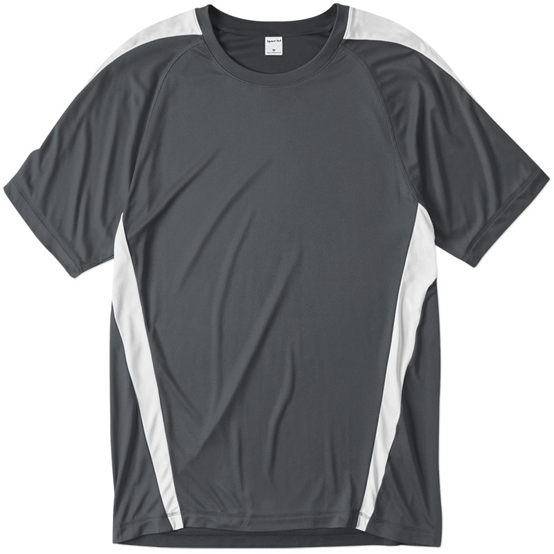 Sport Tek Colorblock Performance Tee - Iron Grey/White