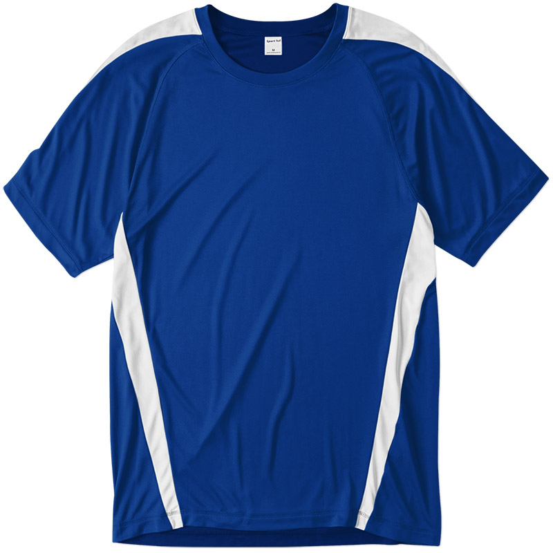 Sport Tek Colorblock Performance Tee - True Royal/White