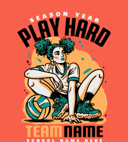 Volleyball t-shirt design 14