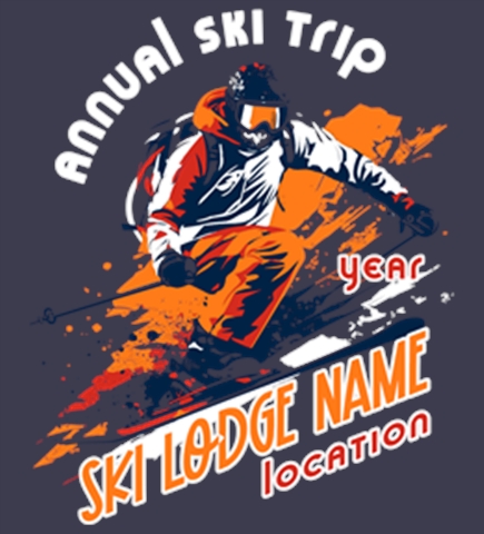 Skiing t-shirt design 8