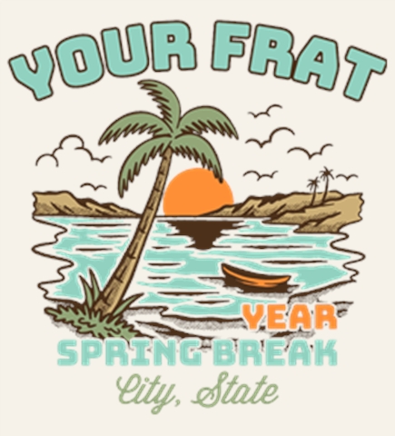 Greek Spring Break t-shirt design 6