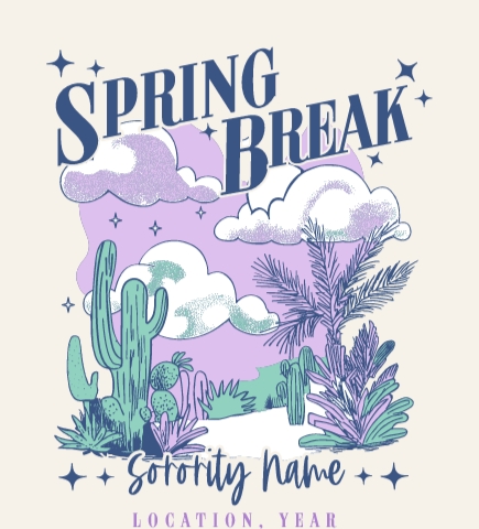 Greek Spring Break t-shirt design 3