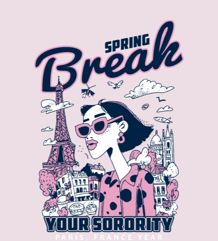 Greek Spring Break t-shirt design 7
