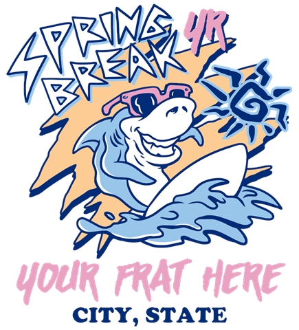 Greek Spring Break t-shirt design 3